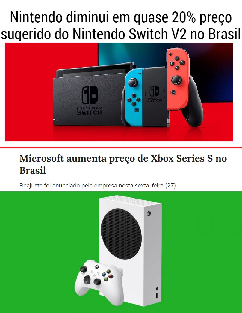 Brasil  Nintendo reajusta e diminui preço sugerido do Nintendo Switch  (modelo V2) no país