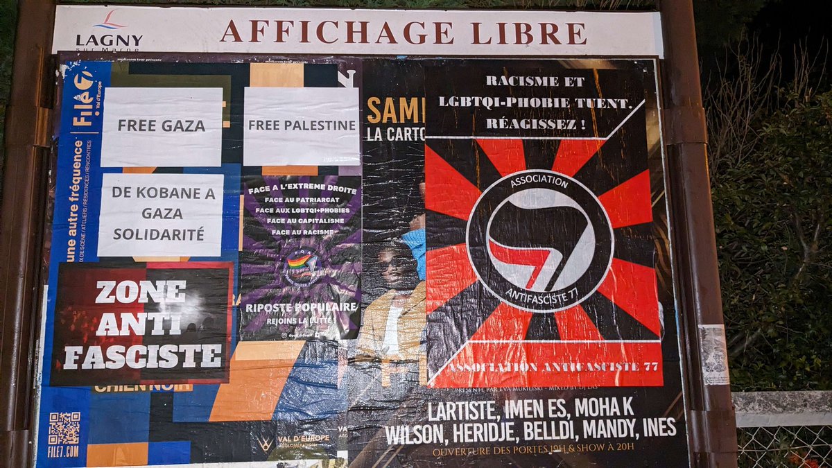 Asso_Antifa77's tweet photo. L'Afa 77 de sortie pour un collage à Lagny-sur-Marne Marne et Thorigny.
L'occasion de rappeler notre soutien à la palestine.
Contre le racisme et la lgbtqiphobie , réagissez !
#AFA77 #Palestine #Gaza
#LePQAexisteAskip https://t.co/p0yX8LXPFT