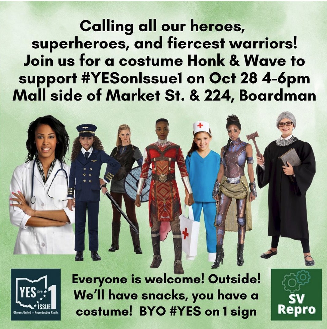 Calling all superheroes and warriors: this weekend - two great events to help get out the vote for #YESonIssue1Ohio in the Youngstown area.
