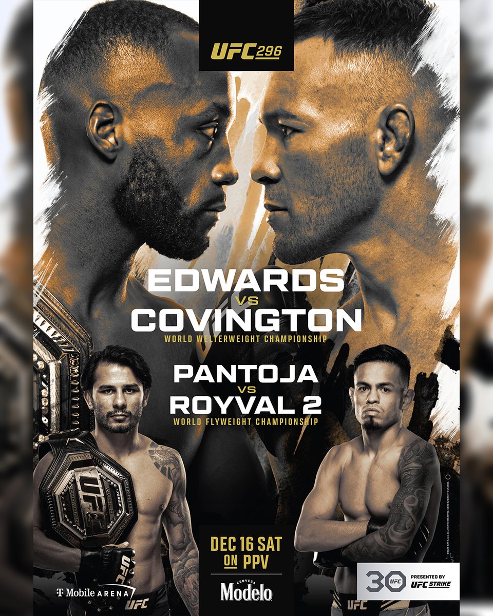 a MASSIVE card to close out the year 🎉 The official #UFC296 poster is here!