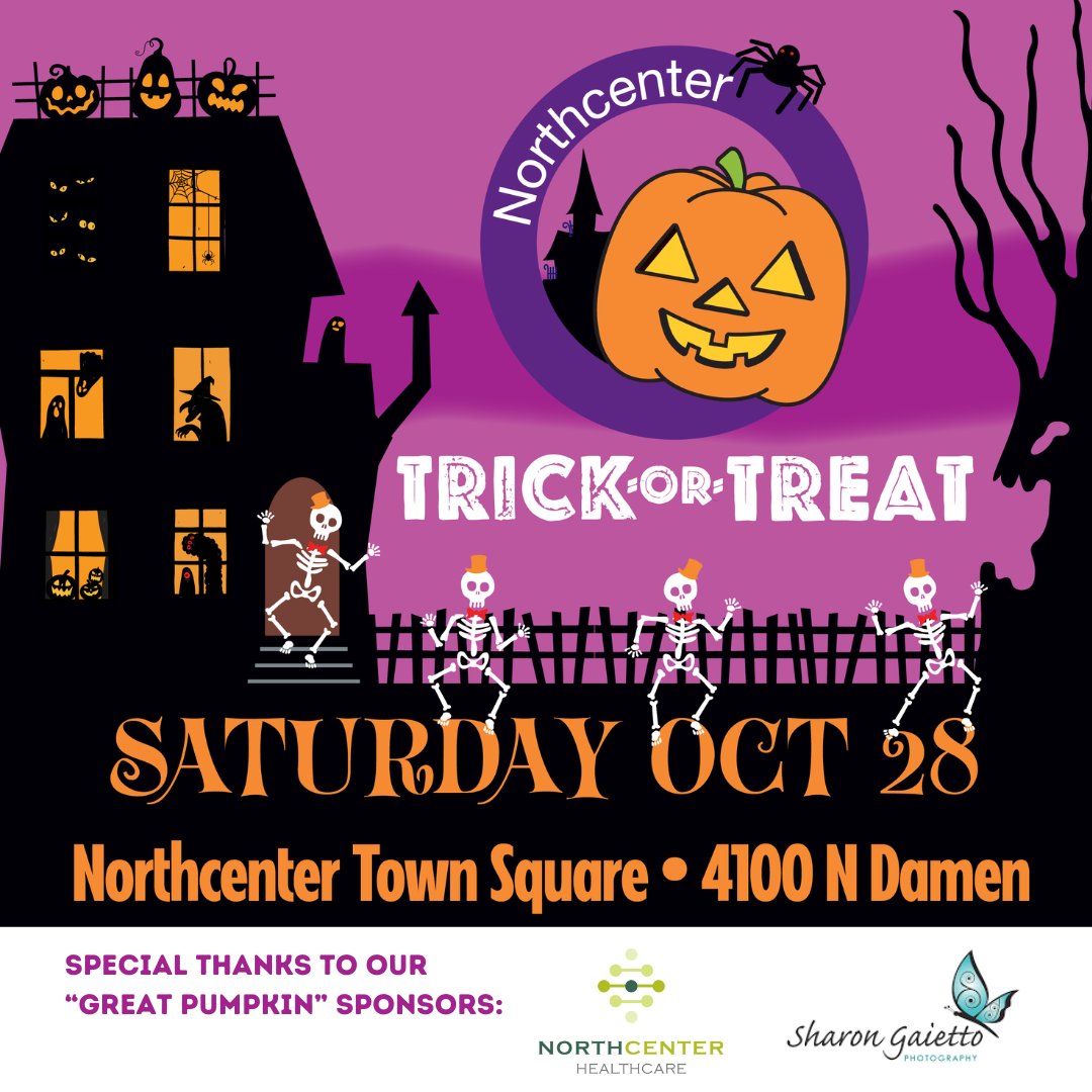 Halloween Trick-or-Treat is tomorrow! The weather looks great, and we've got lots of fun activities planned.

Stop by the Northcenter Town Square from 10-1pm to trick-or-treat and continue around the neighborhood, get some fall photos taken, and participate in a costume contest!