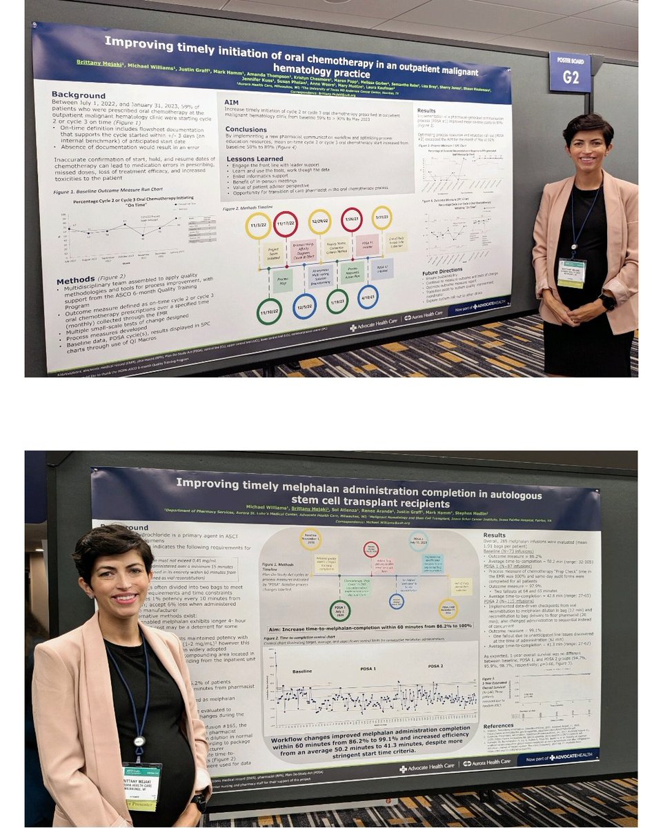 Excited to present two Pharmacist-Led Quality Improvement projects @ASCO Quality Care Symposium applying tools learned in @HOPArx / ASCO 6-month #QTP  to highlight the benefits of pharmacy in the integrated care model #ASCOQLTY23