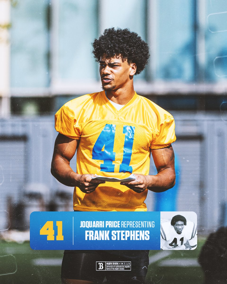 UCLAFootball's tweet photo. Honoring those who came before us:

- Carter Shaw (Flipper Anderson #83)
- Joquarri Price (Frank Stephens #41)
- Wyatt Mosier (Jeff Bailey #61)

Our Scout Team Players of the Week! https://t.co/iwbtJxOg2r