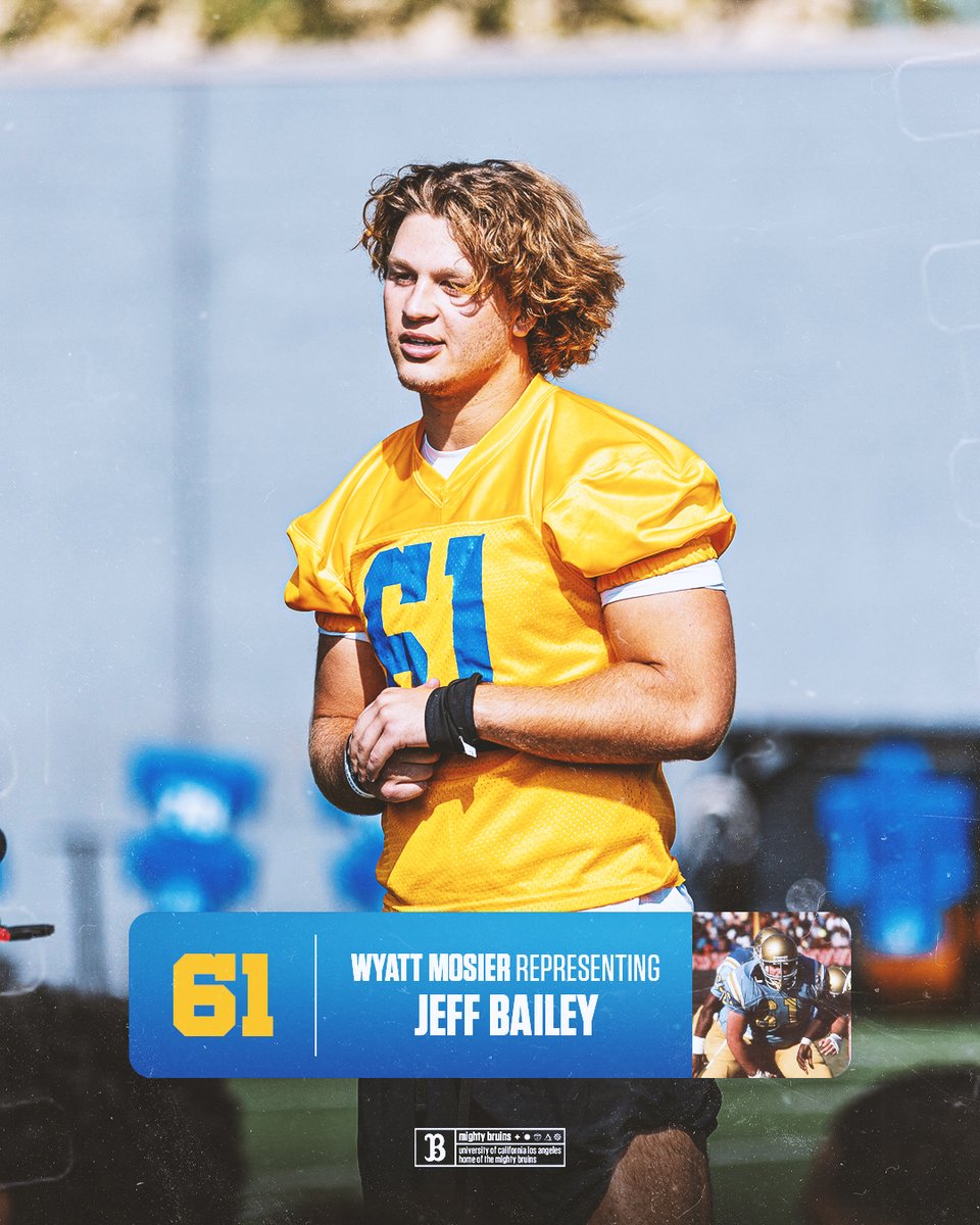 UCLAFootball's tweet photo. Honoring those who came before us:

- Carter Shaw (Flipper Anderson #83)
- Joquarri Price (Frank Stephens #41)
- Wyatt Mosier (Jeff Bailey #61)

Our Scout Team Players of the Week! https://t.co/iwbtJxOg2r