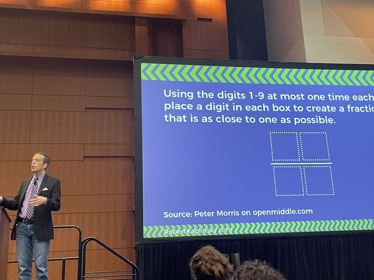 'If you are using purely guess and check, you'll never find the answer. This problem requires conceptual understanding.' Didn't know I'd be discussing 81ths today! @robertkaplinsky @openmiddle #nctmdc23