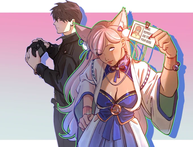 my ocs (two vers of the same drawing) 