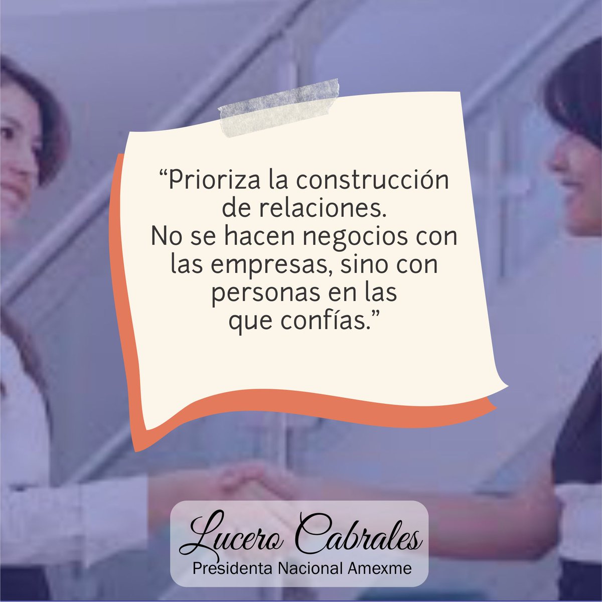 👉Una red de contactos exitosa y efectiva se basa en el equilibrio; lo que significa que no sólo debes pedir ayuda, sino ofrecerla.
#LuceroCabrales #AMEXME #mujeresempresarias #líderesfemeninas