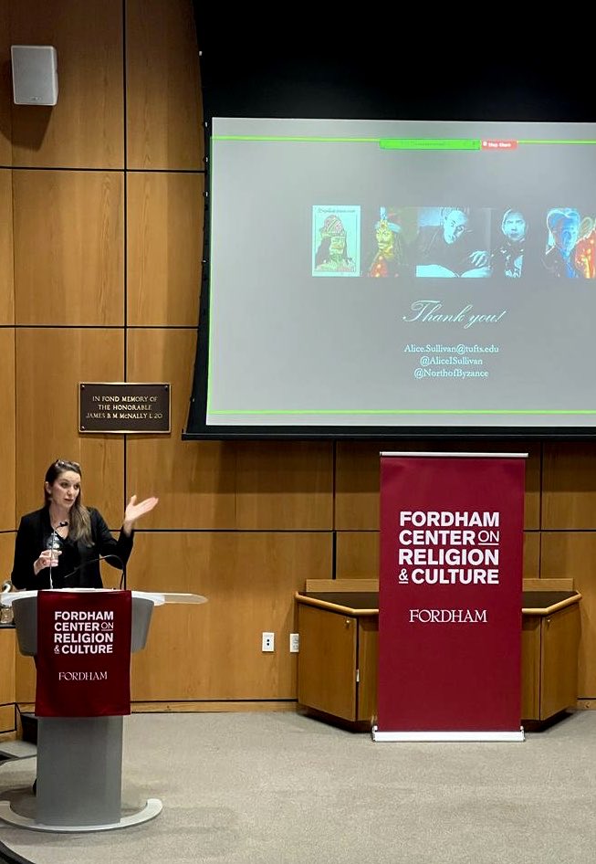 AliceISullivan's tweet photo. My #Dracula lecture at ⁦@FordhamNYC⁩ was great fun!! Thanks to ⁦@CRCfordham⁩ for the invitation, the warm welcome, and the excellent organization! 🎉🤩🥂
⁦@TuftsArtHistory⁩ ⁦@MedievalWorldCC⁩ ⁦@NorthofByzance⁩ ⁦@BrillPublishing⁩ https://t.co/KHb2sWiLnq