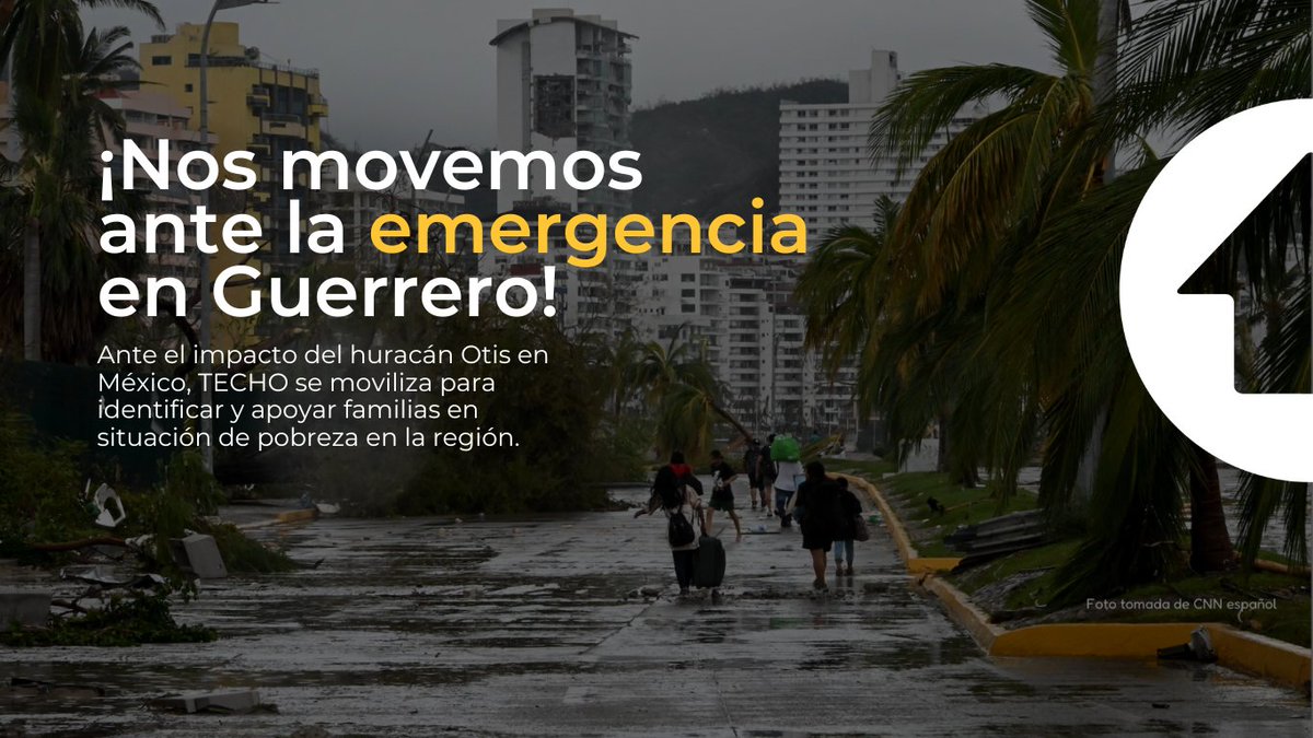 ¡NOS MOVILIZAMOS POR LA EMERGENCIA!

En TECHO México buscamos construir viviendas de emergencia en comunidades y colonias en pobreza afectadas por el huracán. TE NECESITAMOS PARA LOGRARLO.

Entra a nuestro sitio para actuar.

mexico.techo.org/huracan-otis