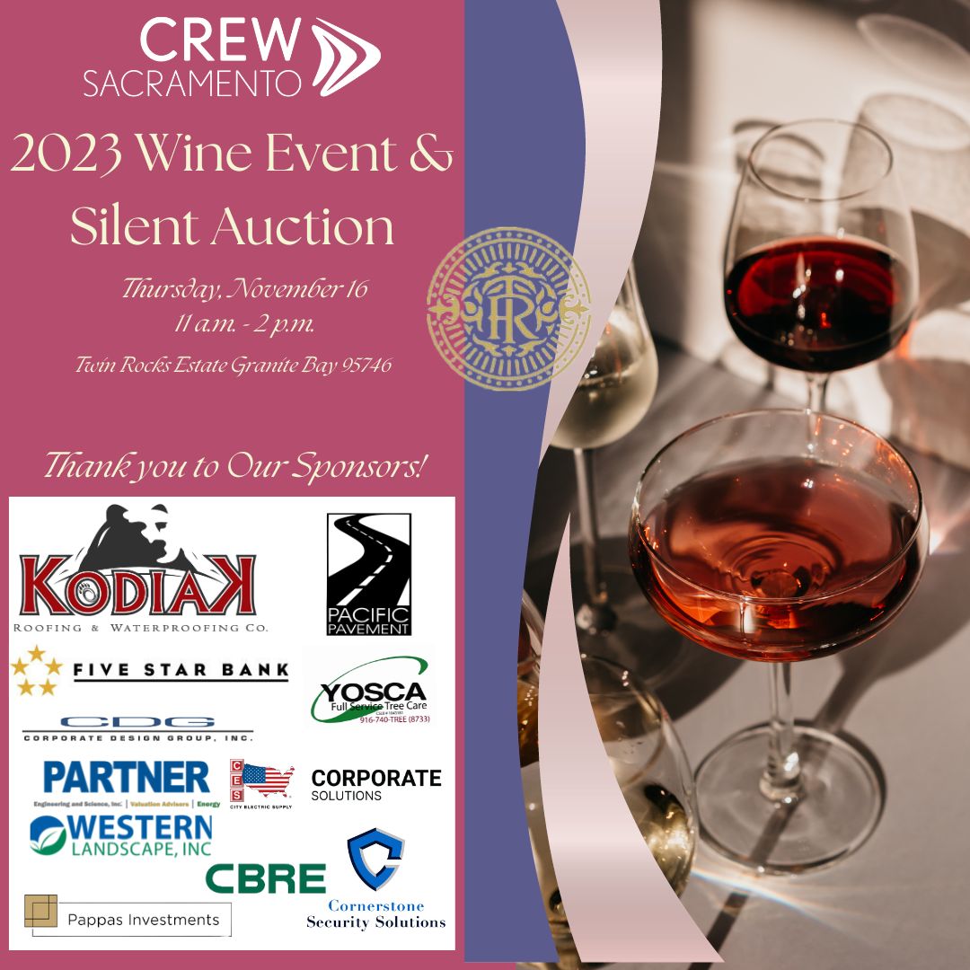 Thank you to our sponsors! We are so excited to see everyone at our Wine &amp; Silent Auction Event. We are still looking for silent auction items. If you are interested in donating an item contact Mackenzie at admin@crewsacto.org.  #Crewsacto #Wine #SilentAuction