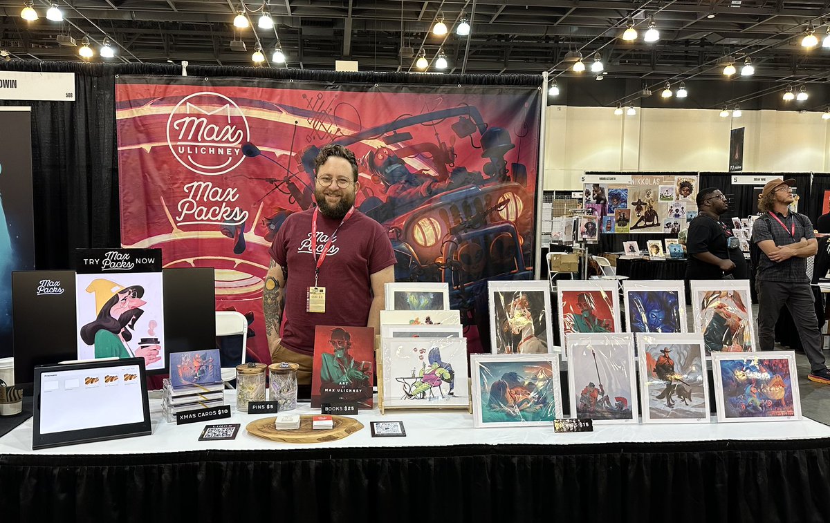 MaxUlichney's tweet photo. Lightbox! Come find me at 510 to demo my latest #OilMaxPack brushes, buy my book and new prints, and even get some exclusive sales for this weekend only. https://t.co/d7BBElNCXy