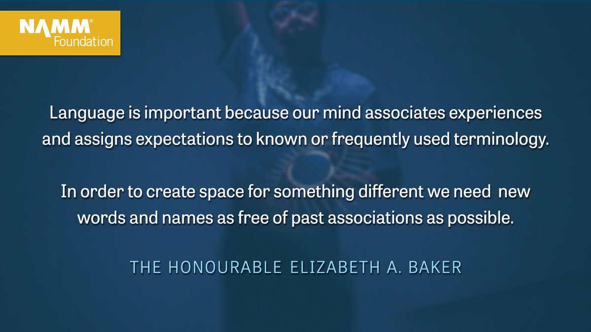 The Honourable Elizabeth A. Baker's presentation at the <a href="/CollegeMusicSoc/">The College Music Society</a> conference challenged all to engage the "why" of music-making in education. Encourage students to develop more than skill and technique, but also realize the heart and soul of music! bit.ly/40hMw6G