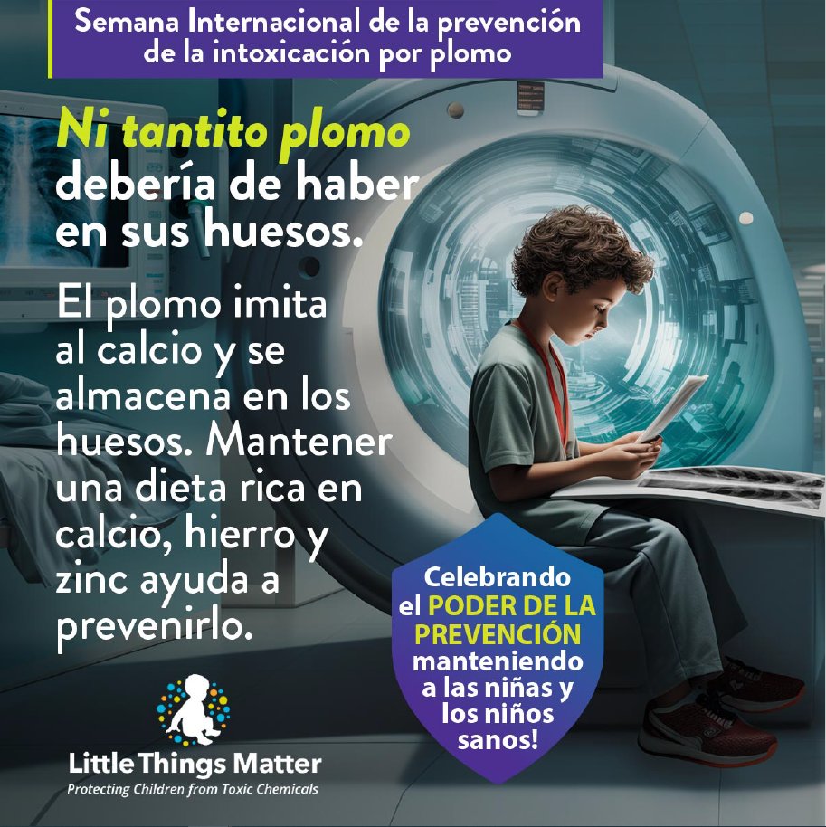 littlethingsmtr's tweet photo. 💪🦴 ¿Sabías que pequeñas cantidades de plomo -que imitan al calcio- acaban almacenadas en tus huesos? Para salvaguardar tu salud, mantén una dieta rica en calcio, hierro y zinc. ¡Tus huesos se merecen algo mejor! 🥦🥛
#LeadPoisoning #ILPPW2023 https://t.co/AIjt2Zb1wZ