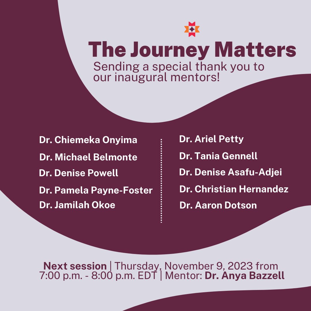 NMF is grateful for the inaugural mentors of #TheJourneyMatters series! Over the past year, #NMFAlumni have shared their experiences with scholars, shaping the next generation of diverse health care leaders.

Join us on 11/9 with Dr. Anya Bazzell: bit.ly/46Oxnfh