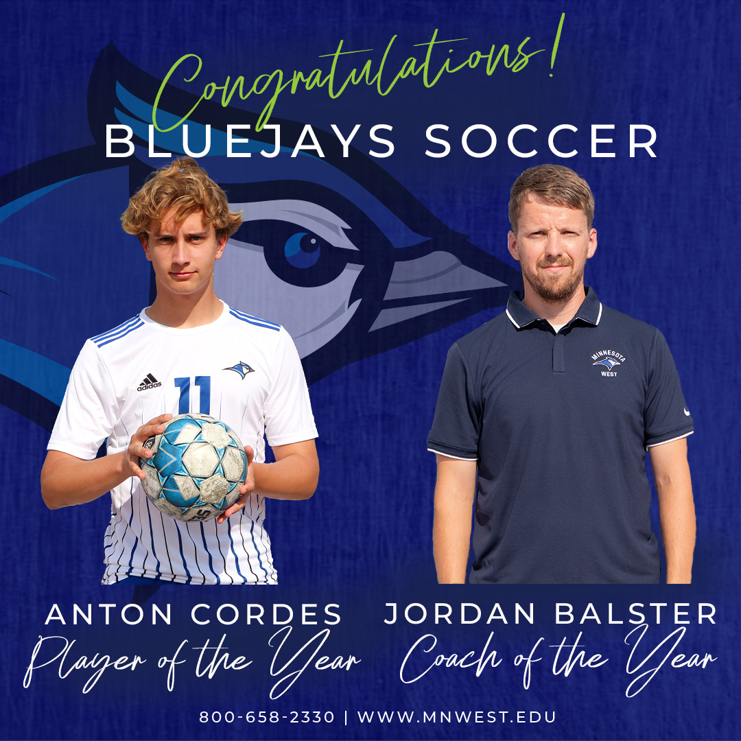 MinnesotaWest's tweet photo. Congratulations to the Bluejay Soccer team on a great season!
Read more at: https://t.co/4F5Nox1dVj
#MinnesotaWest #learnwithpurpose  #mnbluejays https://t.co/3dB4N9AHdR
