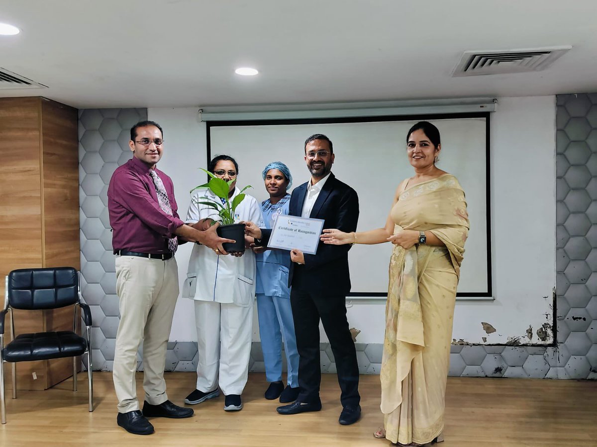 BharatJagiasi's tweet photo. Honored to receive the "Best Department in Infection Control Practices" award during Infection Control Week at our hospital. Kudos to my incredible critical care team! ๐ Together, we're committed to keeping our patients and staff safe. #InfectionControlWeek #Teamwork https://t.co/EOTa6YUDZW