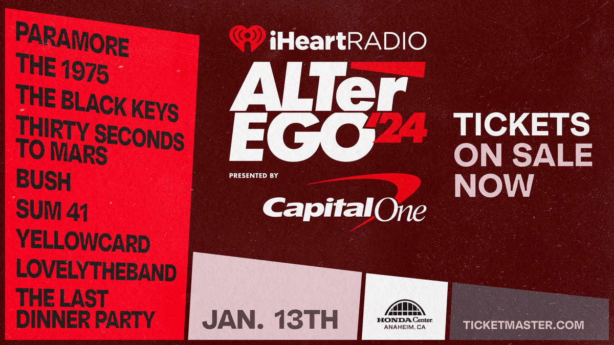 ALT987fm's tweet photo. It's time!! Tickets for our ALTer EGO 2024 show are officially ON-SALE!! Hurry up and grab them here: https://t.co/7bNa1YfNdw

#iHeartALT https://t.co/DXoftTXIKd