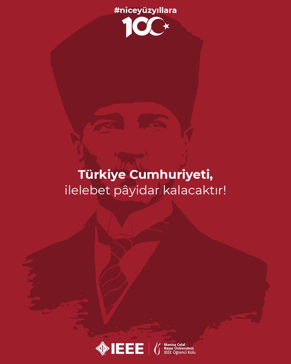 ieeemcbusb's tweet photo. 100 yıl da geçse, kalbimiz hep seninle! 

100. yılında #İyikiVarsınCumhuriyet 🇹🇷 https://t.co/MFp4HdALJk