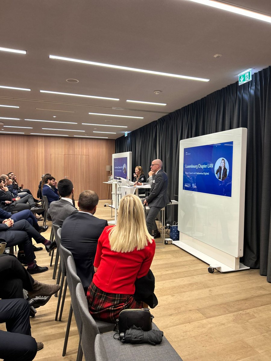 laureatiluiss's tweet photo. 📸 Yesterday, the #Luxembourg Chapter LAN hosted the Impact Speech event featuring Gelsomina Vigliotti, a distinguished #Alumna and current Vice President of the EIB.
Thanks to all who made this event an inspiring success! https://t.co/hzuonE4b2Y