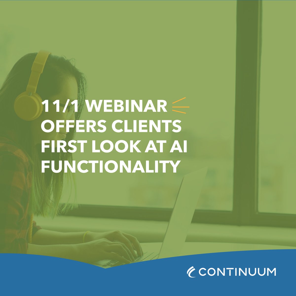 ePublishingCom's tweet image. On Wednesday, November 1 at 2:00 PM EST, we’ll be sharing Continuum’s new AI functionality with clients in a webinar. Our team will offer a look at our new AI features, share tips for lead generation, and provide insight on Duet. Register here: celadon-crayfish.webinarninja.com/live-webinars/…