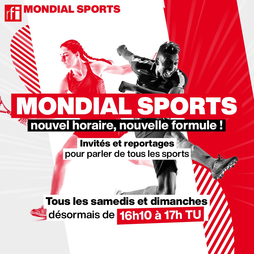 Le magazine Mondial Sports <a href="/RFI/">RFI</a> fait peau neuve! Tous les samedis et dimanches 16h10 tu 📻
On vous attend!