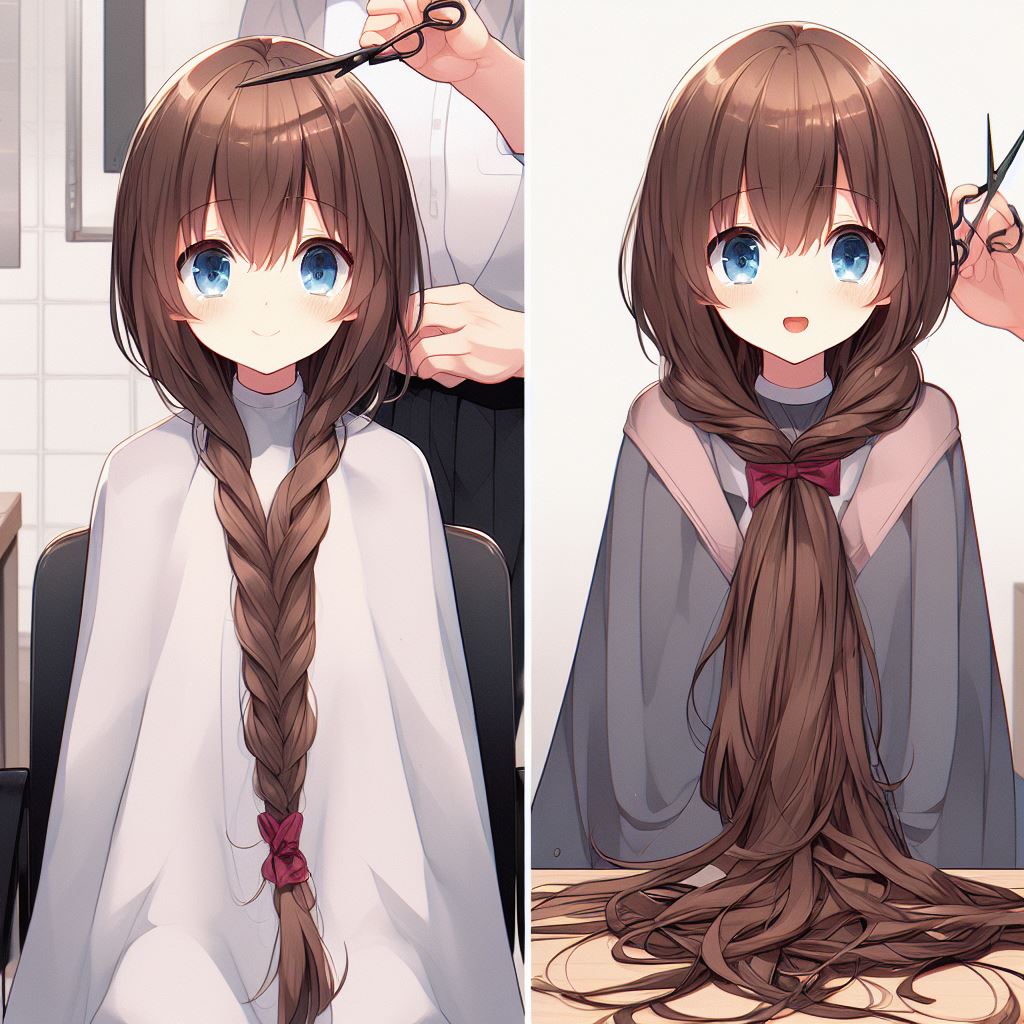 Hu_AIHaircut's tweet photo. Unbraid
#BingAI #bingimagecreator
#AnimeArt #animegirl #haircut #AIart #longhair #shorthair #bobbedhair #longtoshorthair #beforeafter #hair #hairstyle #AIgirl #girl https://t.co/Zh5RljWALj