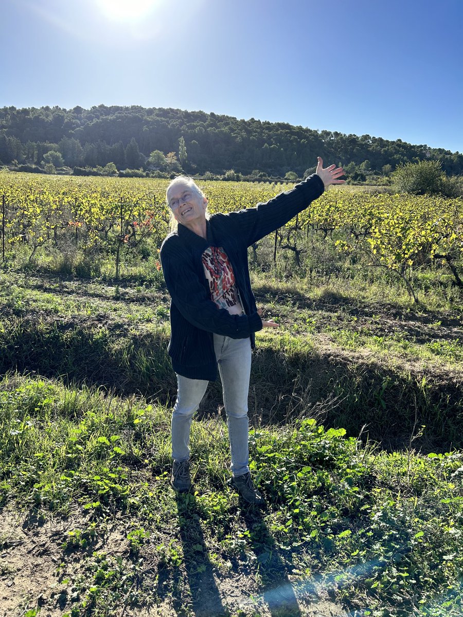 “Mes vignes!” The irrepressible, indefatigable Elisabeth at Domaine Langlade. A very special winemaker.