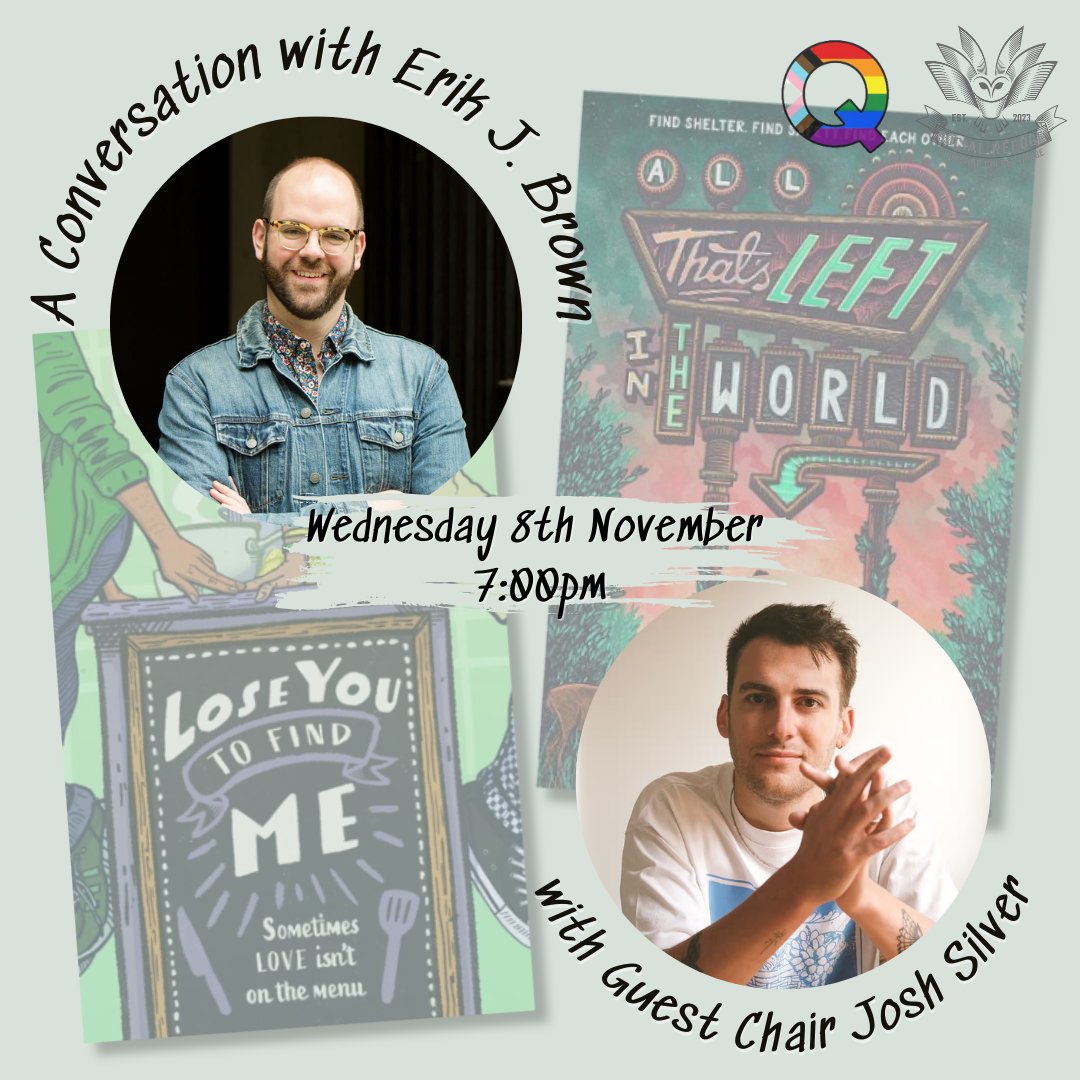 📚 Join us for an unforgettable evening of literary magic! 

Meet bestselling author Erik J. Brown and our guest chair, the brilliant Josh Silver. Get your books signed, dive into insightful discussions, and capture the moment with a photo op you won't want to miss! 📸✨