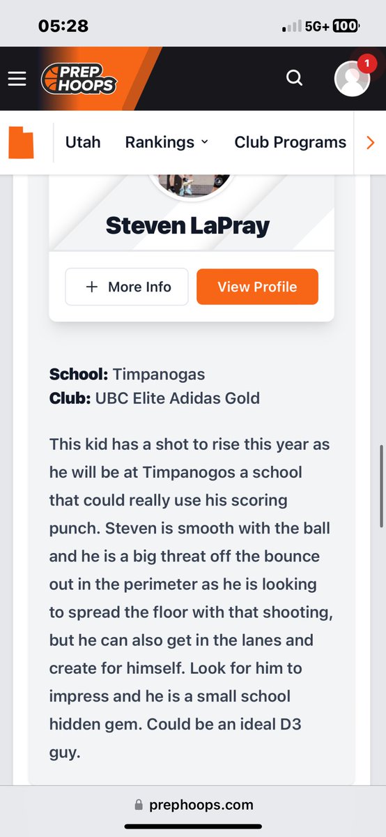 Thank you <a href="/PrepHoopsUT/">Prep Hoops Utah</a>🔥 Can't wait for senior season!!
<a href="/UtahTop50League/">Utah Top 50 Elite League</a>