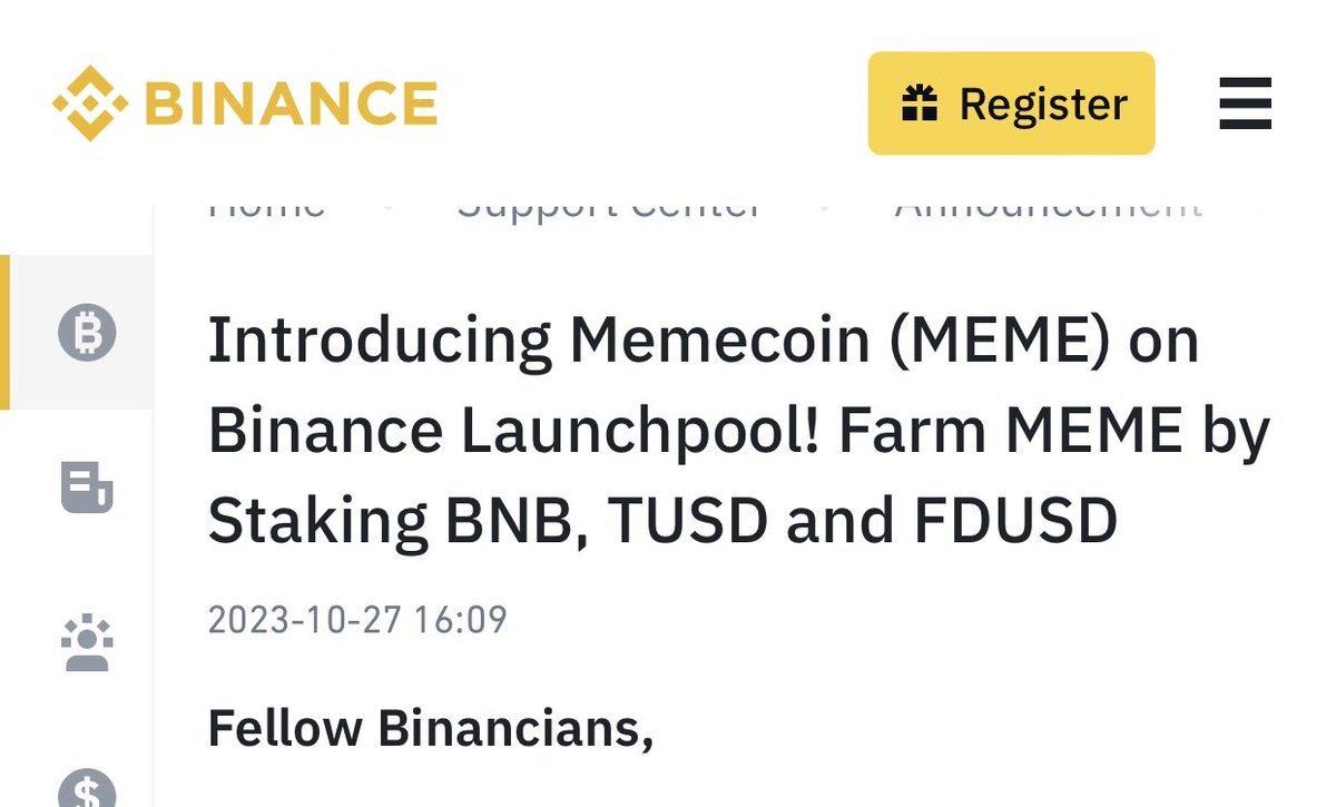 MEME on Binance launchpool! 👀 

Its still not late to farm meme for free:

Use the code 4069

👇

x.com/kmfinanzen/sta…