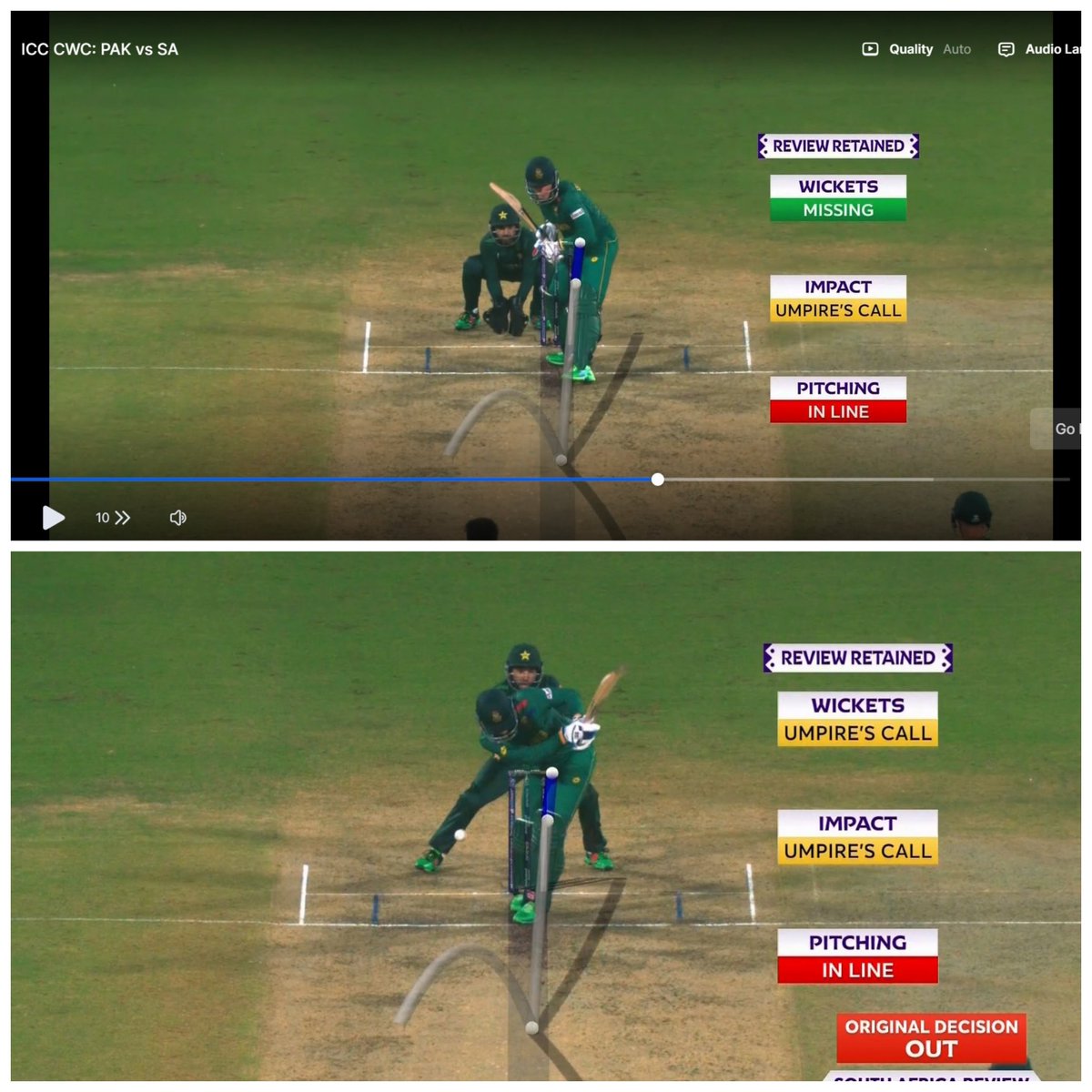 mufaddal_vohra's tweet photo. Wickets missing turned into an umpire's call.

Unlucky Rassie Van Der Dussen. https://t.co/W8eRLByPO3