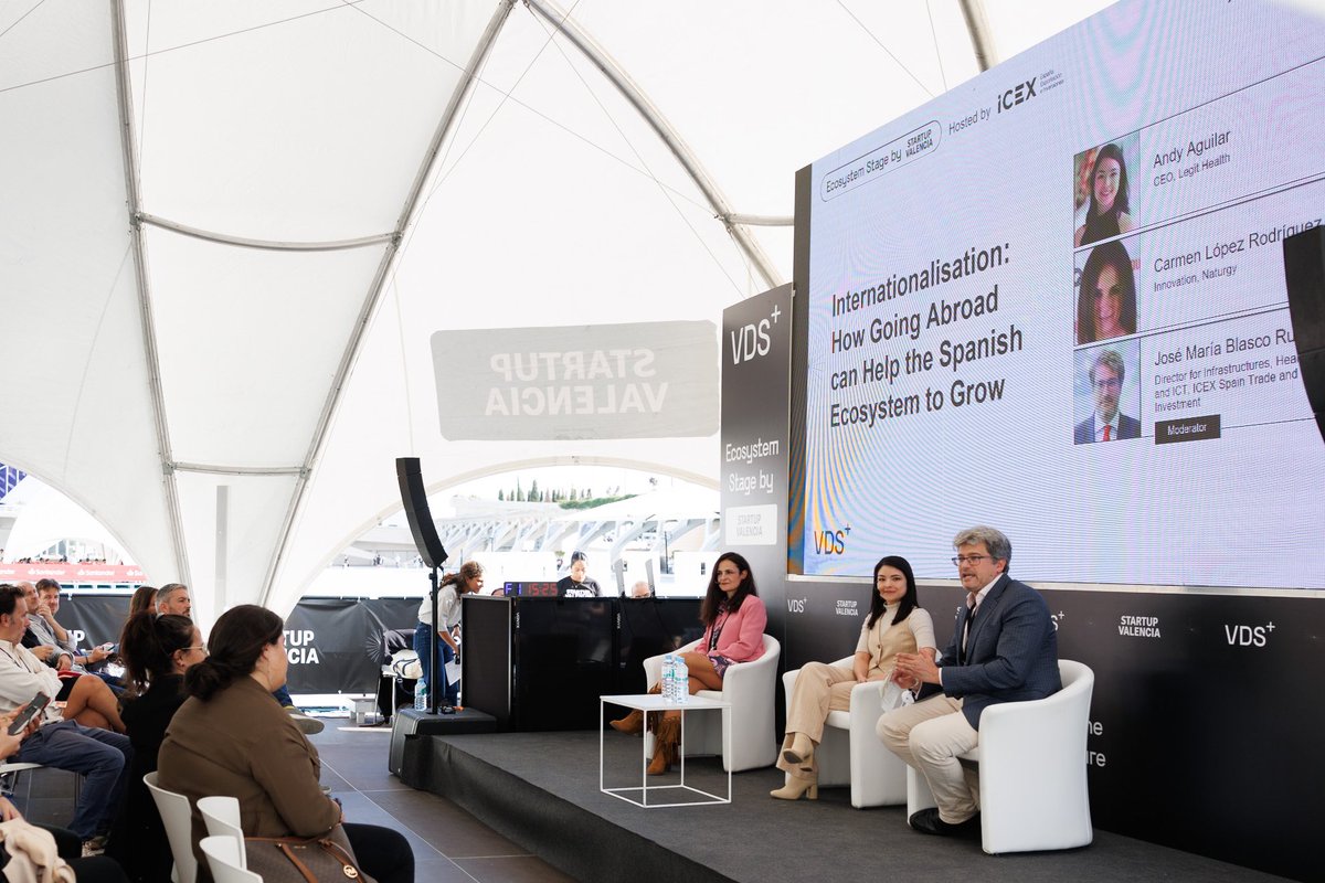 VDS (@vds_event) on Twitter photo <a href="/investinvlc/">The Invest in Valencia Office</a> <a href="/begonavillacis/">Begoña Villacís</a> <a href="/BedisruptiveEs/">BeDisruptive España</a> <a href="/AlenArslanagic/">Alen Arslanagic</a> <a href="/VisiumAI/">Visium</a> 🌍 Discover Internationalisation: How Going Abroad can Help the Spanish Ecosystem to Grow
Meet the speakers participating 🗣 Andy Aguilar (<a href="/LegitHealth_/">Legit.Health</a>), Carmen López (<a href="/Naturgy/">Naturgy</a>) and José María Blasco (ICEX) as a moderator. Hosted by <a href="/ICEX_/">ICEX</a>
At Ecosystem Stage by <a href="/Startup_VLC/">Startup Valencia</a> <a href="/investinvlc/">The Invest in Valencia Office</a> <a href="/begonavillacis/">Begoña Villacís</a> <a href="/BedisruptiveEs/">BeDisruptive España</a> <a href="/AlenArslanagic/">Alen Arslanagic</a> <a href="/VisiumAI/">Visium</a> 🌍 Discover Internationalisation: How Going Abroad can Help the Spanish Ecosystem to Grow
Meet the speakers participating 🗣 Andy Aguilar (<a href="/LegitHealth_/">Legit.Health</a>), Carmen López (<a href="/Naturgy/">Naturgy</a>) and José María Blasco (ICEX) as a moderator. Hosted by <a href="/ICEX_/">ICEX</a>
At Ecosystem Stage by <a href="/Startup_VLC/">Startup Valencia</a>