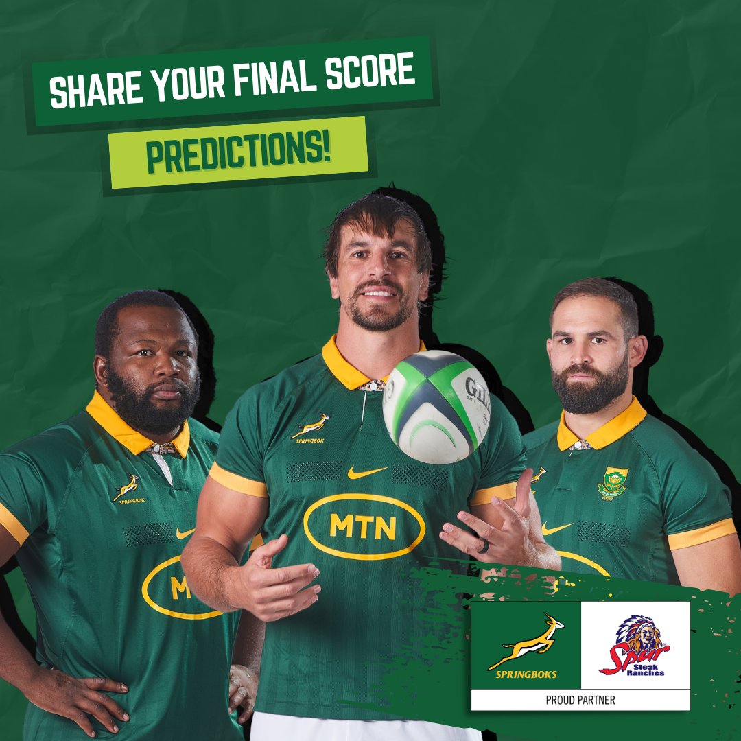 Mzansi, it's your last chance to stand to WIN with Spur and the Boks! Share your final score predictions and you could WIN a R500 Spur voucher to spend on your next visit. Woza Nazo and you could WIN! #SpurBacksTheBoks #RSAvsNZL
T&amp;Cs apply.