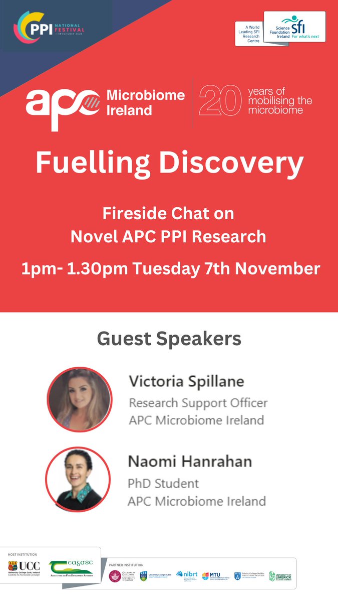 Interested to learn more about #PPI in #Microbiome research? Join @NaomiHanrahan and @v_spillane on Tues 7th November for this @Pharmabiotic event. Register here: bit.ly/3Sae2Ru