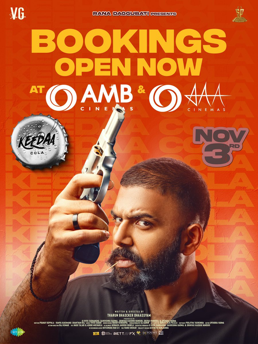 Saikrishna Gadwal (@mesaikrishna) on Twitter photo Set inka!!
Go book your tickets right away. #KeedaaCola on Nov 3 at your nearest theatres!
π bit.ly/3Qyq85D
#KeedaaColaOnNov3
@TharunBhasckerD <a href="/RanaDaggubati/">Rana Daggubati</a> <a href="/VGSainma/">VG Sainma</a> <a href="/VivekSudhanshuK/">K Vivek Sudhanshu</a> <a href="/sripadnandiraj/">Sripad Nandiraj</a> <a href="/UpendraVg/">upendra varma</a> <a href="/Mesaikrishna/">Saikrishna Gadwal</a> <a href="/KaushikNanduri/">Kaushik Nanduri</a> <a href="/saregamasouth/">Saregama South</a> Set inka!!
Go book your tickets right away. #KeedaaCola on Nov 3 at your nearest theatres!
π bit.ly/3Qyq85D
#KeedaaColaOnNov3
@TharunBhasckerD <a href="/RanaDaggubati/">Rana Daggubati</a> <a href="/VGSainma/">VG Sainma</a> <a href="/VivekSudhanshuK/">K Vivek Sudhanshu</a> <a href="/sripadnandiraj/">Sripad Nandiraj</a> <a href="/UpendraVg/">upendra varma</a> <a href="/Mesaikrishna/">Saikrishna Gadwal</a> <a href="/KaushikNanduri/">Kaushik Nanduri</a> <a href="/saregamasouth/">Saregama South</a>