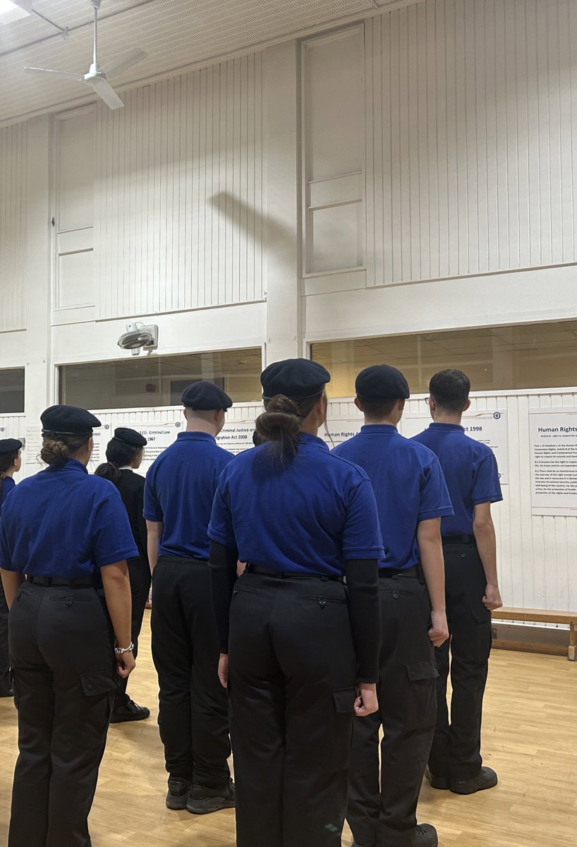 Last night, Cadets from 1SH prepared for Remembrance by shaping berets and practicing foot drill. Even our new cadets got stuck in with the beret shaping, as those with experience helped them out. #footdrill #uniform #policecadets #practicemakesperfect