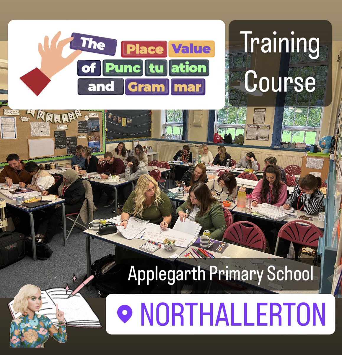 Grammarsaurus1's tweet photo. Date 30 of 30: Thank you Northallerton for a fab day!! ❤️ We’re done!!! 😭❤️ Thanks to @readingdeputy &amp; @ApplegarthPrim for having me. Next stop - Las Vegas ✈️ for Katy Perry’s final two performances of PLAY + meet &amp; greet! 😭❤️ https://t.co/SSdN1whoEa