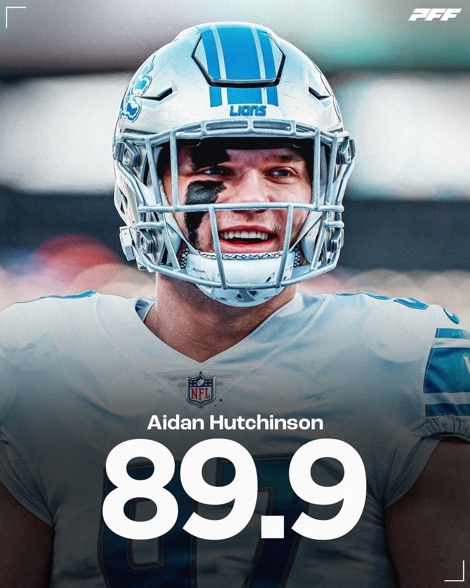 PFF_Lions's tweet photo. Aidan Hutchinson: highest-graded second year player in the NFL this season - 89.9 😤 https://t.co/sG5MnTjTPP