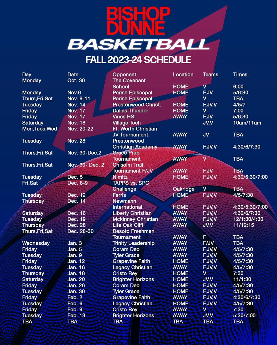 Schedule Out Now!