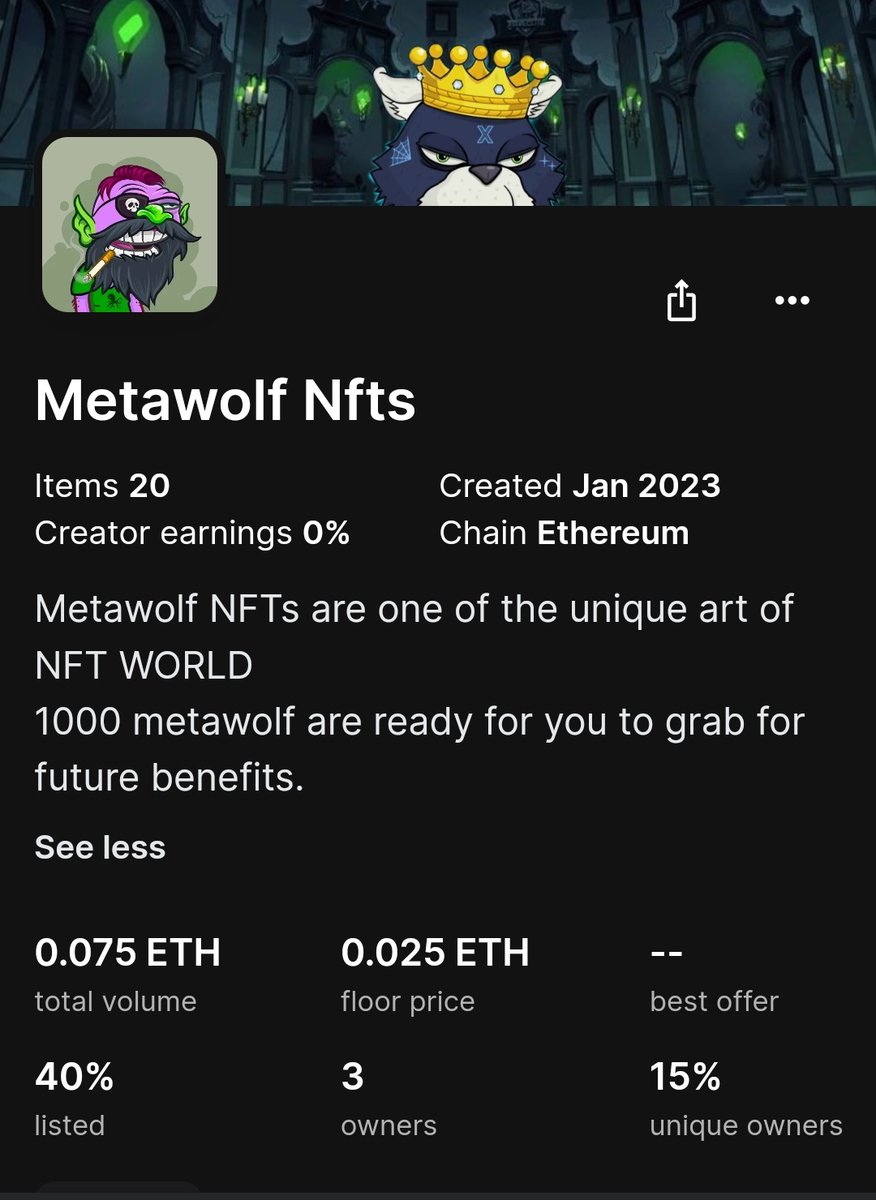 meta_woIf's tweet photo. 🔥🔥New drops🔥🔥
Available in @opensea
Checkout now and don't miss the opportunities...✌🏻❤
https://t.co/stR9nY0M3G
#NFTs #NFTcollectibles
#metawolf #meta #wolf https://t.co/uZ9SFswHCu