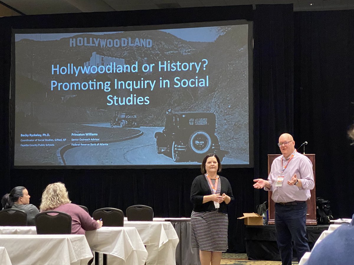 princetonatl's tweet photo. Great session at #GCSS2023 with Dr. Becky Ryckeley. Econ and History! Who knew? #AtlFedEconEd #econedmonth https://t.co/4yhKAtUpTJ