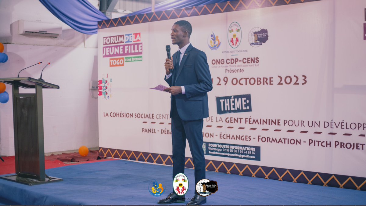 ongcdpcenstg's tweet photo. “Aujourd’hui, nous inaugurons le Forum de la Jeune Fille, où la cohésion sociale et le développement durable se conjuguent au féminin. Ensemble, nous construisons un avenir plus inclusif et prospère.” @FEGnassingbe @SandraA_JOHNSON @YawaKouigan @AbiraBonfoh @LidiBessi @fct228 https://t.co/L5xlkolTFX