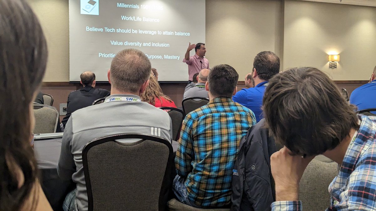 JoshSumption's tweet photo. Jeff Utecht kicks off day 2 of #ItIt23 sending us off with a greater understanding of the generational workforce and how to better prepare for the generations to come. https://t.co/ubcZZuA9tk