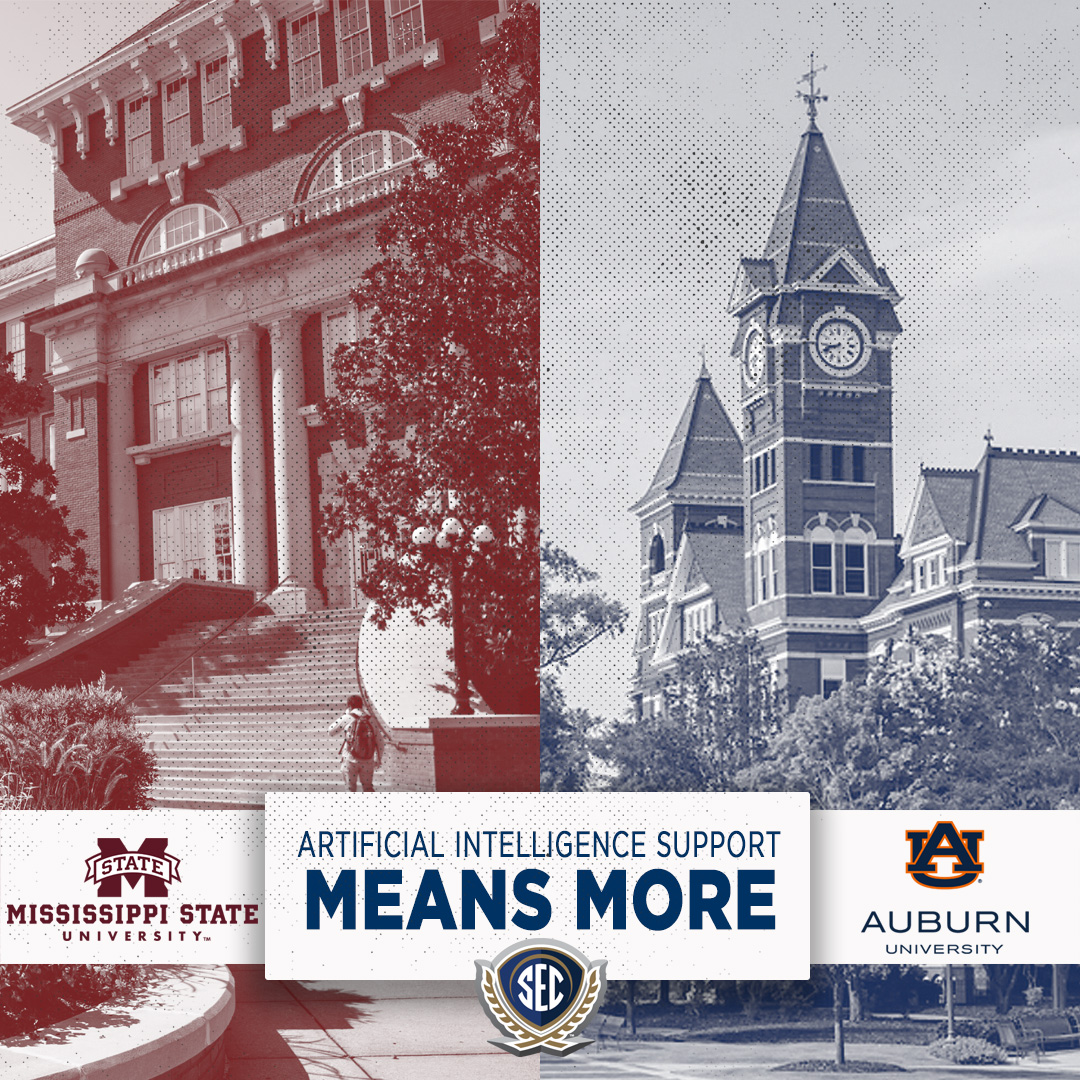 SECAcademics's tweet photo. .@msstate and @AuburnU are advancing AI research. 📊

#ItJustMeansMore x #AIInTheSEC https://t.co/k2jsbjjya7