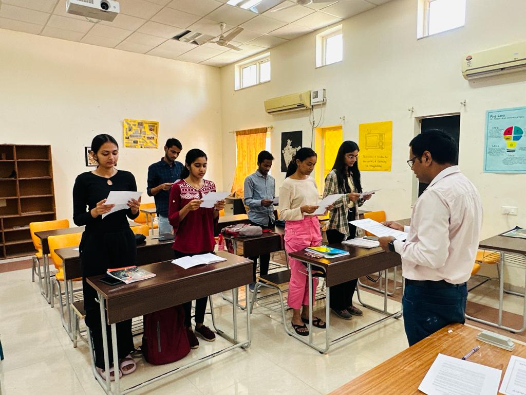 cms_curaj's tweet photo. As part of celebration of Global Media &amp; Information Literacy Week 2023, students of MA CMS (2023 batch), Central University of Rajasthan (India) took the pledge to become proud MIL CLICKer and read the message from Ms. Audrey Azoulay, Director-General of UNESCO. 1/3 https://t.co/CAqU8Epr0d