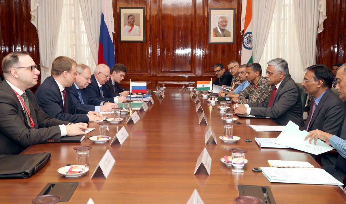SpokespersonMoD's tweet image. The 21st meeting of India - Russia Working Group on Military-Technical Cooperation and Defence Industry of India-Russia Inter Governmental Commission on Military &amp;amp; Military Technical Cooperation took place in New Delhi on 27.10.2023. (1/2)