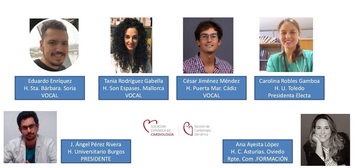 Sección Cardiología Geriátrica (@secgeriatrica) on Twitter photo Nueva #JuntaDirectiva de <a href="/SECgeriatrica/">Sección Cardiología Geriátrica</a> :
-Presidente: Ángel Pérez <a href="/angperi/">Ángel Pérez Rivera</a>
-Vocal: César Jiménez
-Vocal: Tania Rodríguez <a href="/GabellaTania/">Tania Rdgz Gabella</a>
-Vocal: Eduardo Enríquez <a href="/EnriquezEdwardo/">Eduardo Enriquez</a>
-Presidenta Electa: Carolina Robles <a href="/Carol_RoblesG/">Carolina Robles Gamboa</a>
-Comisión Formación: Ana Ayesta <a href="/ayesta_ana/">Ana Ayesta López</a> Nueva #JuntaDirectiva de <a href="/SECgeriatrica/">Sección Cardiología Geriátrica</a> :
-Presidente: Ángel Pérez <a href="/angperi/">Ángel Pérez Rivera</a>
-Vocal: César Jiménez
-Vocal: Tania Rodríguez <a href="/GabellaTania/">Tania Rdgz Gabella</a>
-Vocal: Eduardo Enríquez <a href="/EnriquezEdwardo/">Eduardo Enriquez</a>
-Presidenta Electa: Carolina Robles <a href="/Carol_RoblesG/">Carolina Robles Gamboa</a>
-Comisión Formación: Ana Ayesta <a href="/ayesta_ana/">Ana Ayesta López</a>