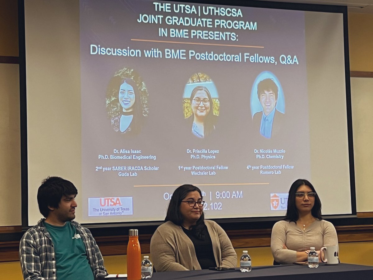 Teja Guda (@guda_lab) on Twitter photo Awesome <a href="/BmeUtsa/">BME UTSA</a> grad seminar #Postdoc experience: panel format!Amazing perspectives Drs. @nemuzzio <a href="/AlisaIsaac_/">Alisa Isaac</a> Priscilla Lopez: career progression, balance, outlook! Great opportunity for <a href="/BMEGS_SA/">BMEGS San Antonio</a> grad students! Thanks <a href="/WechslerLab/">WechslerLab</a> for including in seminar! <a href="/UTSAGradSchool/">The UTSA Graduate School</a> Awesome <a href="/BmeUtsa/">BME UTSA</a> grad seminar #Postdoc experience: panel format!Amazing perspectives Drs. @nemuzzio <a href="/AlisaIsaac_/">Alisa Isaac</a> Priscilla Lopez: career progression, balance, outlook! Great opportunity for <a href="/BMEGS_SA/">BMEGS San Antonio</a> grad students! Thanks <a href="/WechslerLab/">WechslerLab</a> for including in seminar! <a href="/UTSAGradSchool/">The UTSA Graduate School</a>