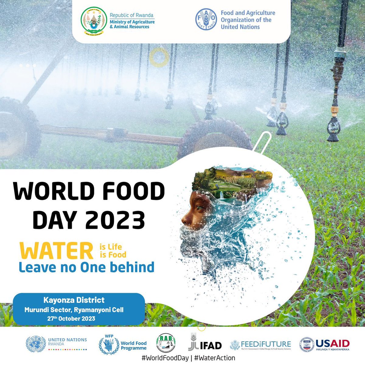 Rwanda Joins the world in celebrating the #WorldFoodDay . We are proud to be part of the journey of strengthening food systems through capacity building of Irrigation Water Users Association and Farmers Cooperative in irrigation schemes. “Water is life, water is food”