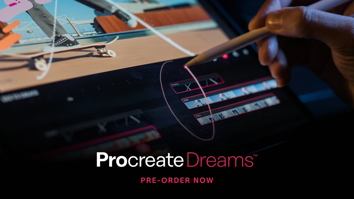 Procreate's tweet photo. Pre-order Procreate Dreams now on the App Store!
Get ready for November 22. ✨
$19.99 USD. No subscriptions. 

https://t.co/iJk9vM0KCP
#procreatedreams https://t.co/rUvH4aQg9l